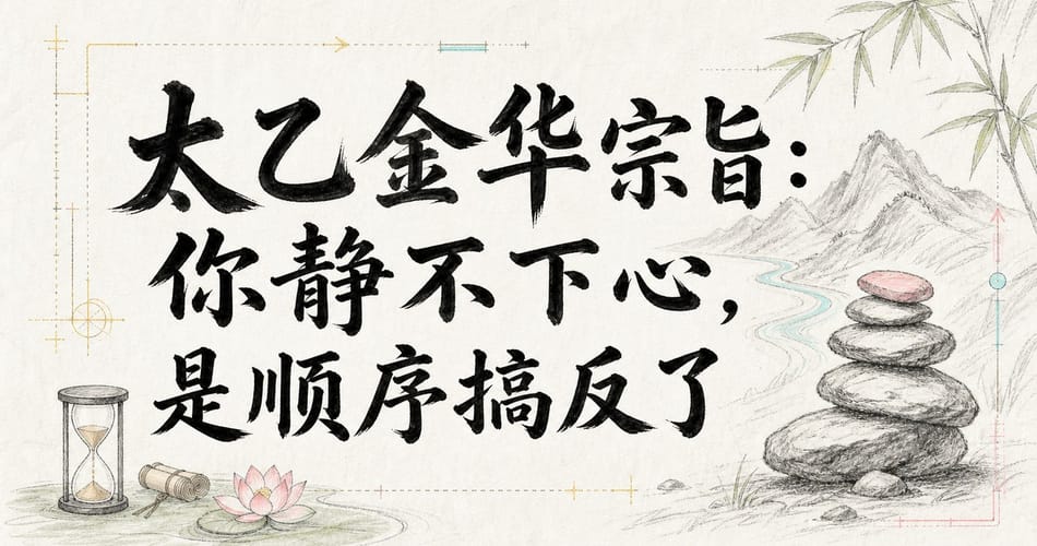 太乙金华宗旨：你静不下心，是顺序搞反了。