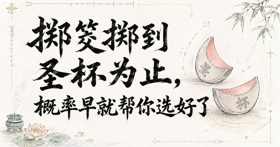 掷筊掷到圣杯为止，概率早就帮你选好了。