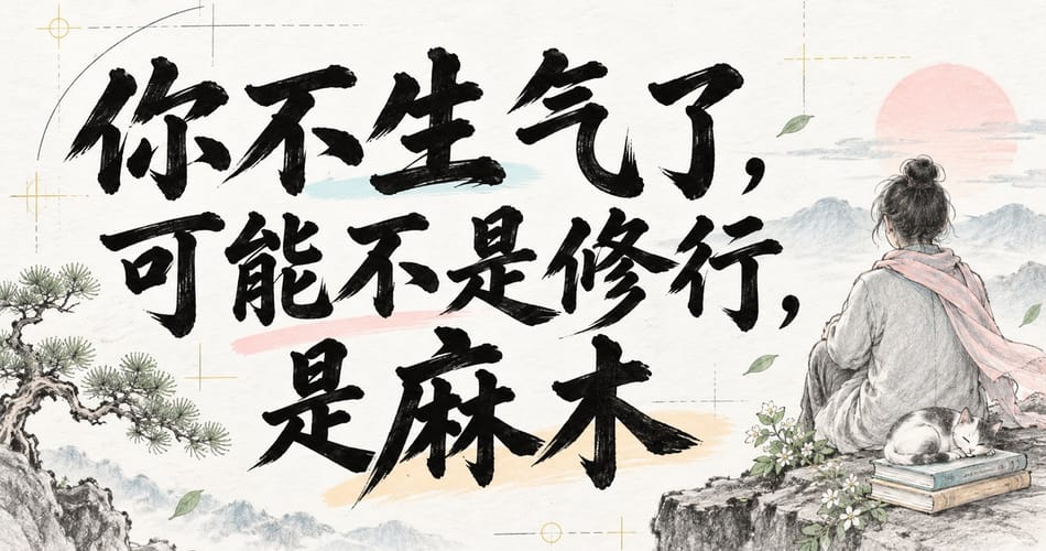 你不生气了，可能不是修行，是麻木。