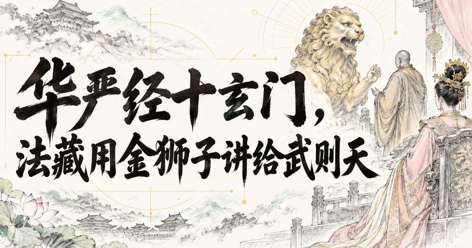 华严经十玄门，法藏用金狮子讲给武则天。